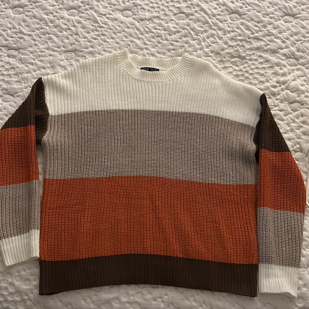 Shein Ribbed Colorblock Sweater - Picture 4 of 5